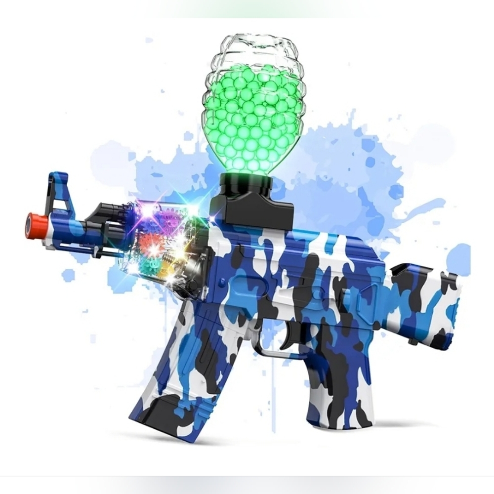 LED Glow-In-The-Dark Gel Ball Blaster Gun | AKM-47 Automatic Camo | 40,000 Gel